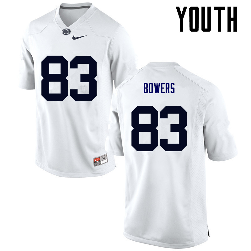 NCAA Nike Youth Penn State Nittany Lions Nick Bowers #83 College Football Authentic White Stitched Jersey NSX2098YG